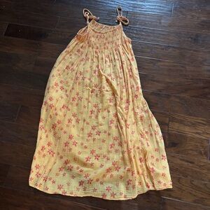 Free People yellow floral maxi dress size small